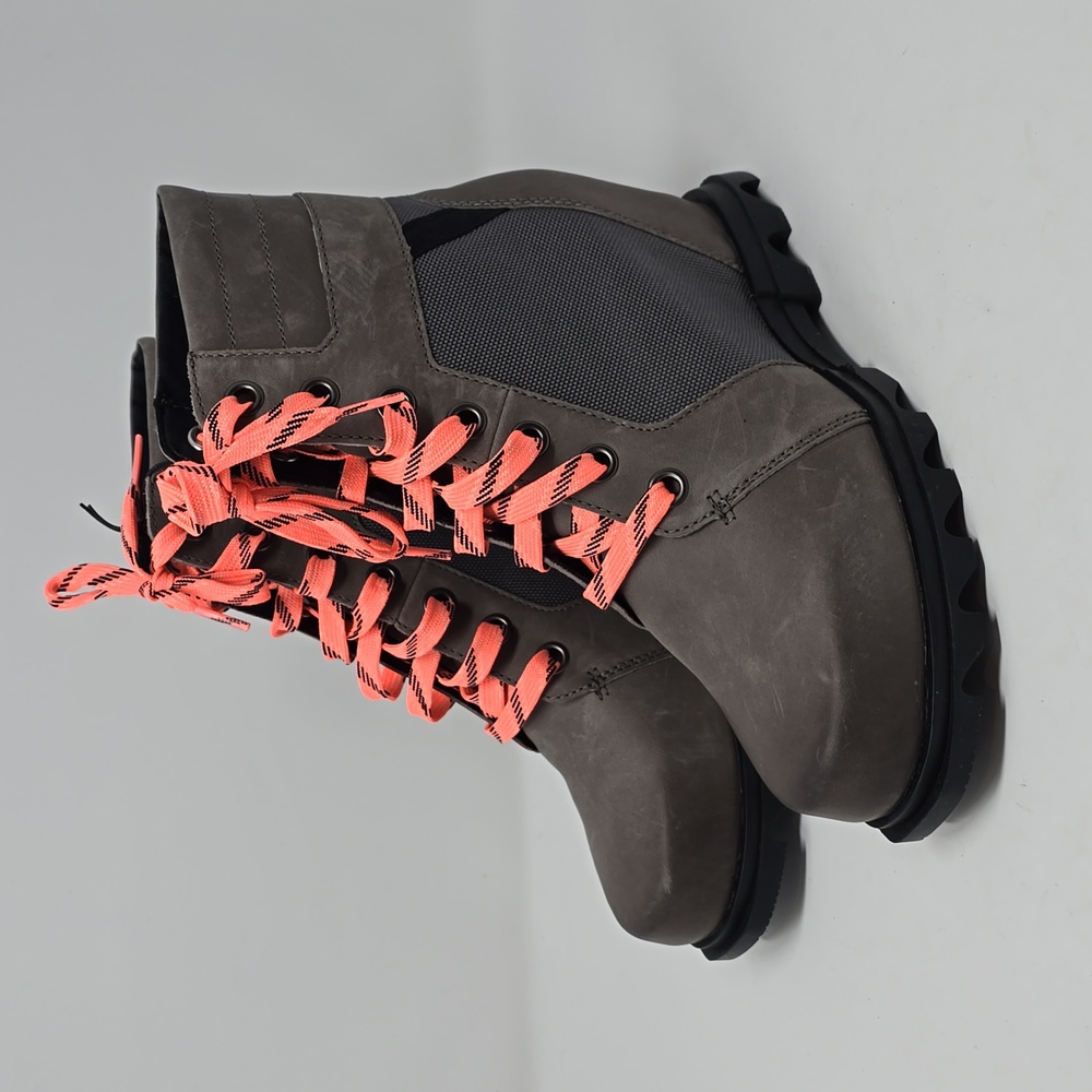 Sorel Joan of Arctic Waterproof Wedge III Lexie Lace Up Quarry Black Booties